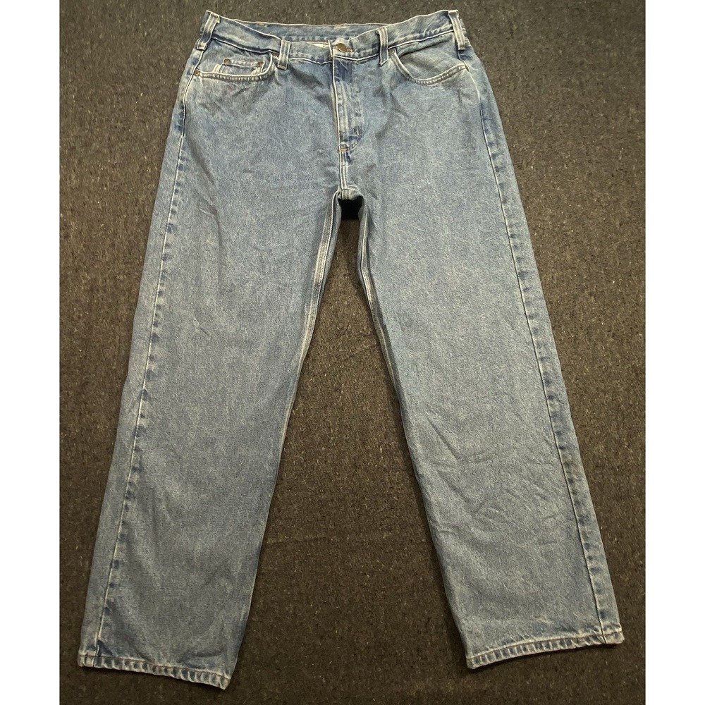 Carhartt Relaxed Fit Workwear Outdoors Blue Jeans Men's 40x30‎ Denim Distressed